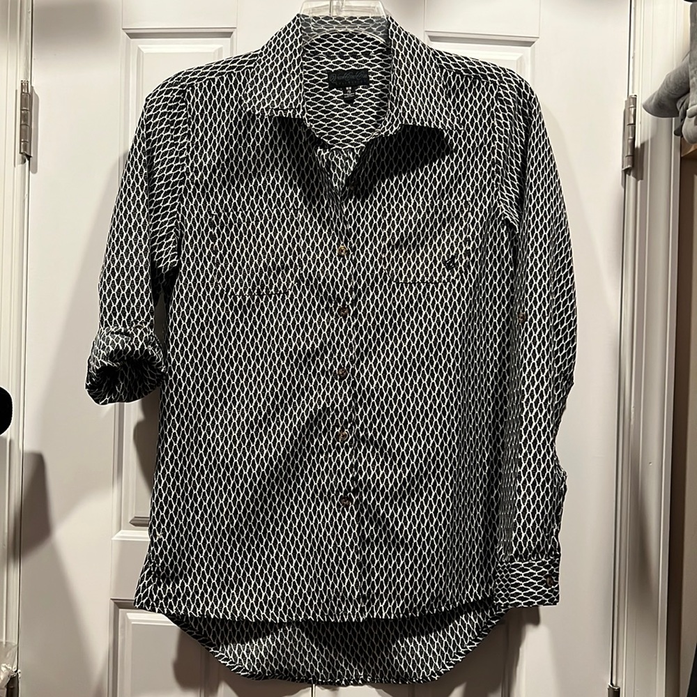 Volcom Black And White Patterned Button Down - image 1